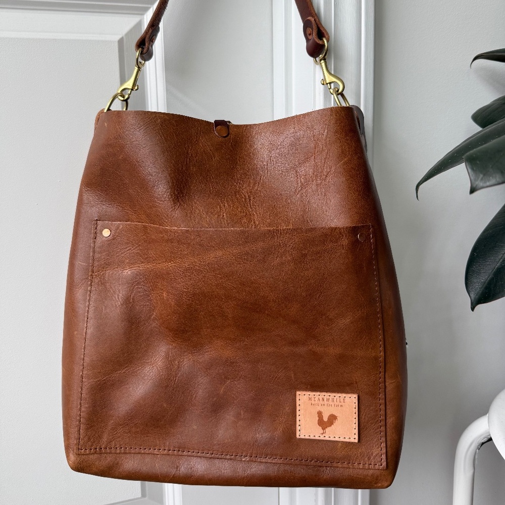Meanwhile Back on the Farm Leather Carryall